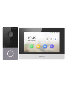 KIT videointerfon TCP/IP pentru 1 familie, monitor TFT LCD 7 inch - HIKVISION
