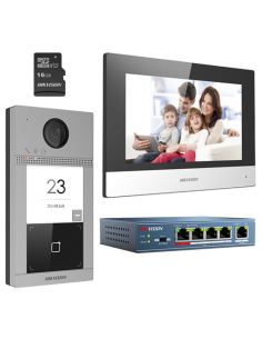 KIT videointerfon pentru o familie, Wi-Fi 2.4Ghz, monitor 7 inch - HIKVISION