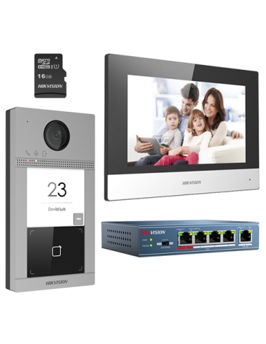 KIT videointerfon pentru o familie, Wi-Fi 2.4Ghz, monitor 7 inch - HIKVISION