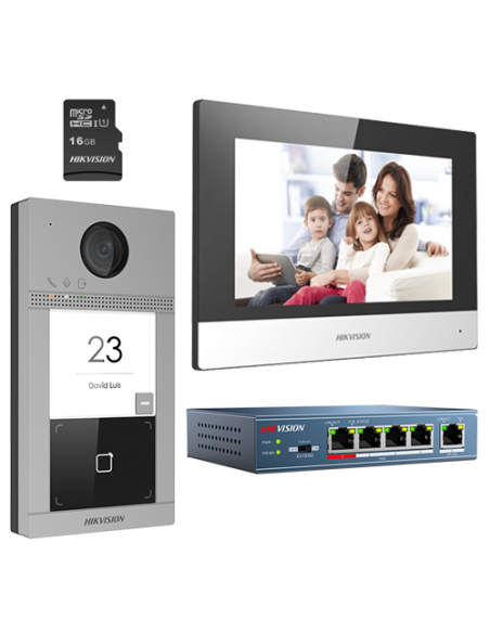 KIT videointerfon pentru o familie, Wi-Fi 2.4Ghz, monitor 7 inch - HIKVISION